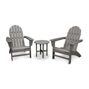 POLYWOOD Vineyard 3-Piece Adirondack Set - Slate Grey
